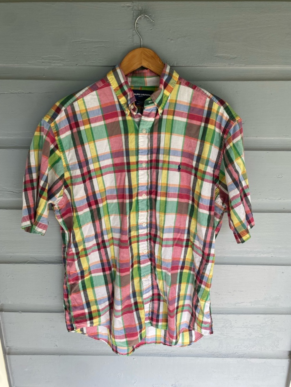 Vintage Ralph Lauren Cotton Tilden Golf Button Up Short Sleeve Large